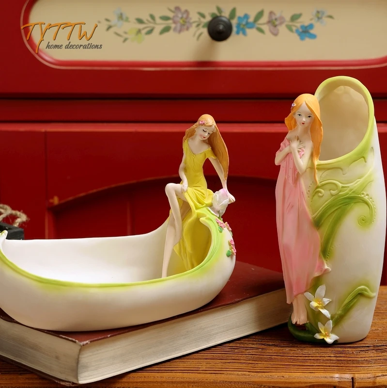 

Flower Fairy Garden Series Storage Resin Art Design Ornaments Garden Angel Decorations For Desk Angel Home Decor