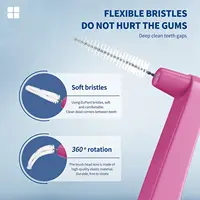 Kingubznis 20 pièces brosse interdentaire pour l'orthodontie dentaire propre entre les outils de nettoyage des dents Mini brosse douce avec couvercle anti-poussière 3