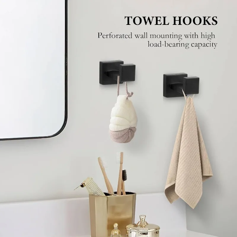 Bathroom Hardware Set Towel Bar Set for Bathroom Include Towel Bar Ring TP Holder Coat Hooks Stainless Steel