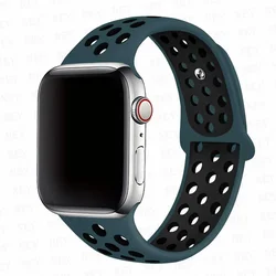 Vibrant Silicone Sport Watch Strap - Pride Edition - 41mm 40mm 38mm (Celestial teal 25)