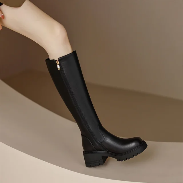 New Boots Women’s 2022 Autumn Winter Platform Boots Zipper Long Was
