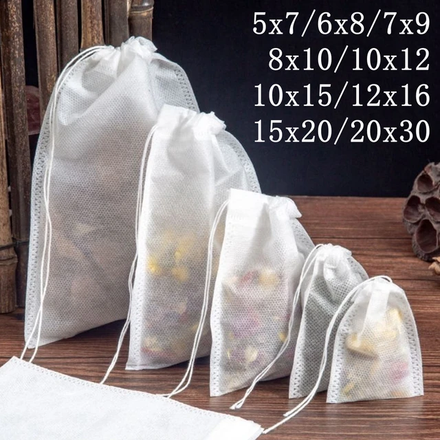 Bolsas de filtro de té, 300 bolsas de té vacías desechables, infusor de té,  bolsas de té con cordón, bolsas de té seguras de material natural, para