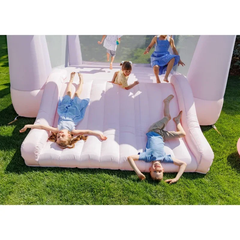 Party Castle DayDreamer Cotton Candy Bounce House, 16.4 ft L x 13.1 ft W x 9.3 H, Basketball Hoop, UL Blower included, Trendy