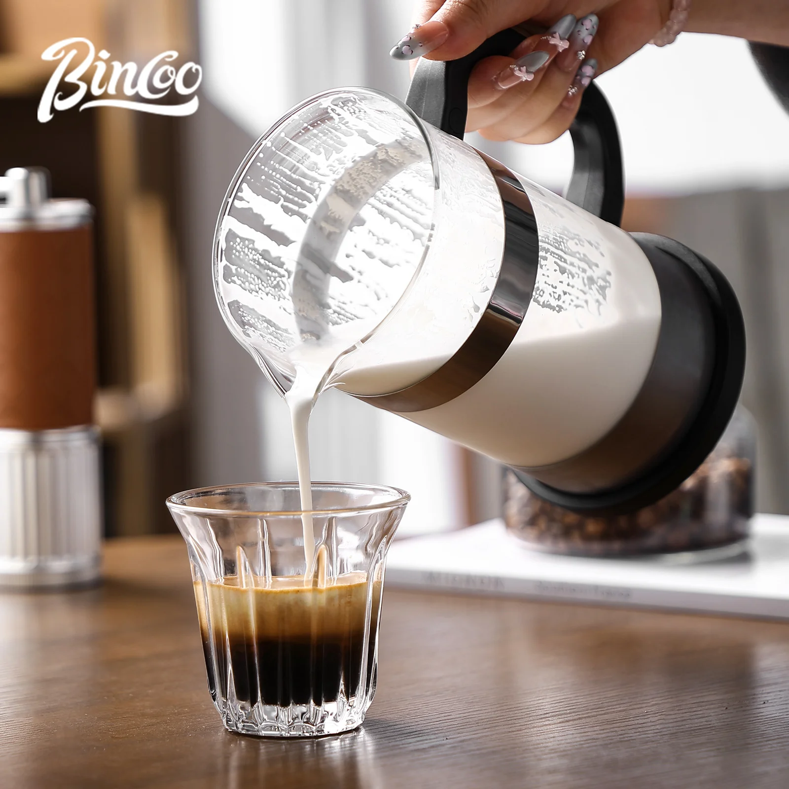 BINCOO 1000ml French Press Coffee Maker - Borosili...