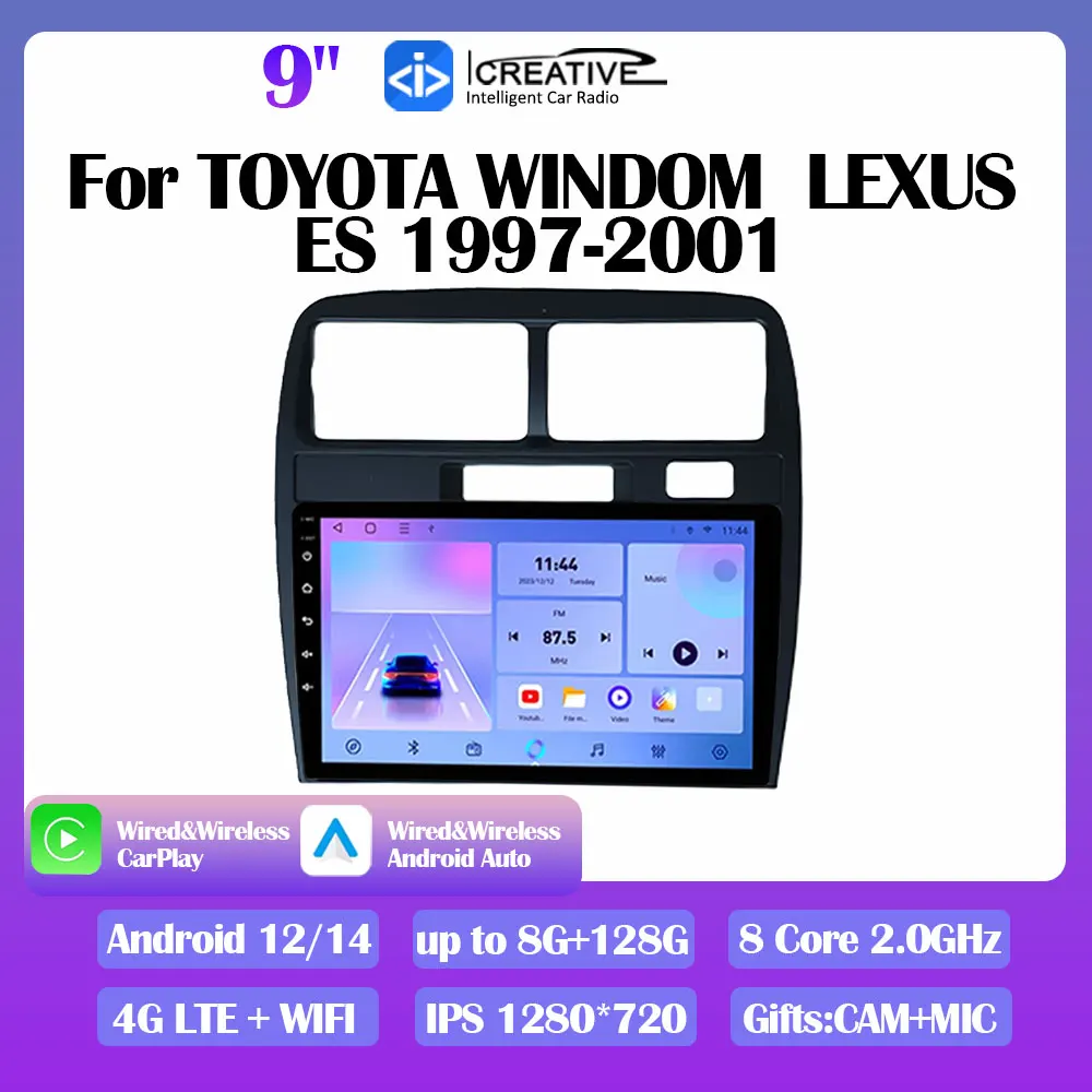 Android 14 Radio de coche para TOYOTA WINDOM LEXUS ES 1997-2001 Autoraido estéreo navegación GPS Multimedia vídeo Carplay DVD unidad principal 1