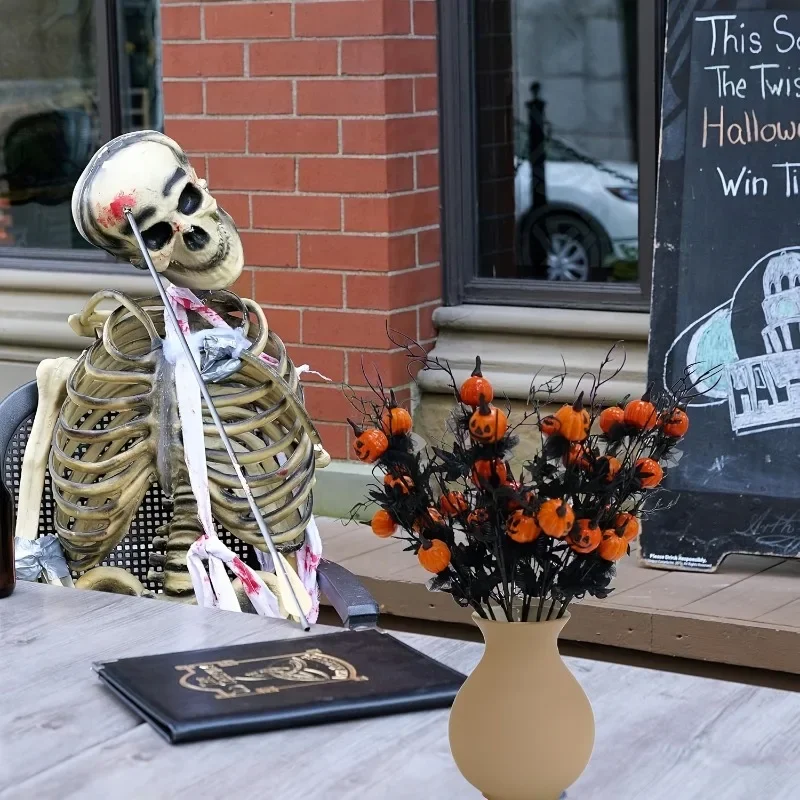 1/5/10PCS Halloween Grimace Pumpkin Black Maple Horror Bouquet Home Party Decorations Spooky Centerpiece Table Decor