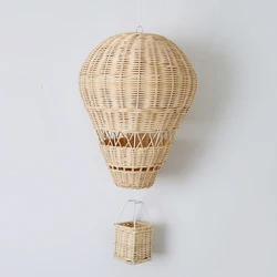 Handwoven Rattan Hot Air Balloon Wall Decor - Nordic Style Nursery & Kids Room Accent - 30X22CM (AS SHOW)