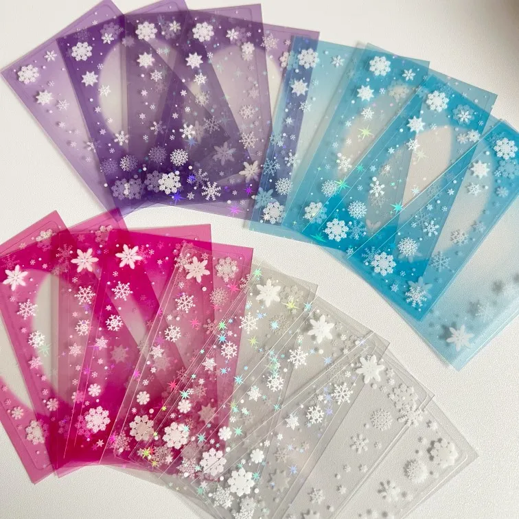 MINKYS 4 teile/los Kawaii Schneeflocke Stern Dekorative Aufkleber Für 3 zoll Photocards Kpop