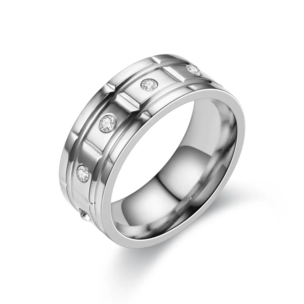 AsJerlya Stainless Steel Crystal Rings For Women Fashion Titanium Bague Femme Wedding Engagement Ring Lover Luxury Brand Jewelry 3
