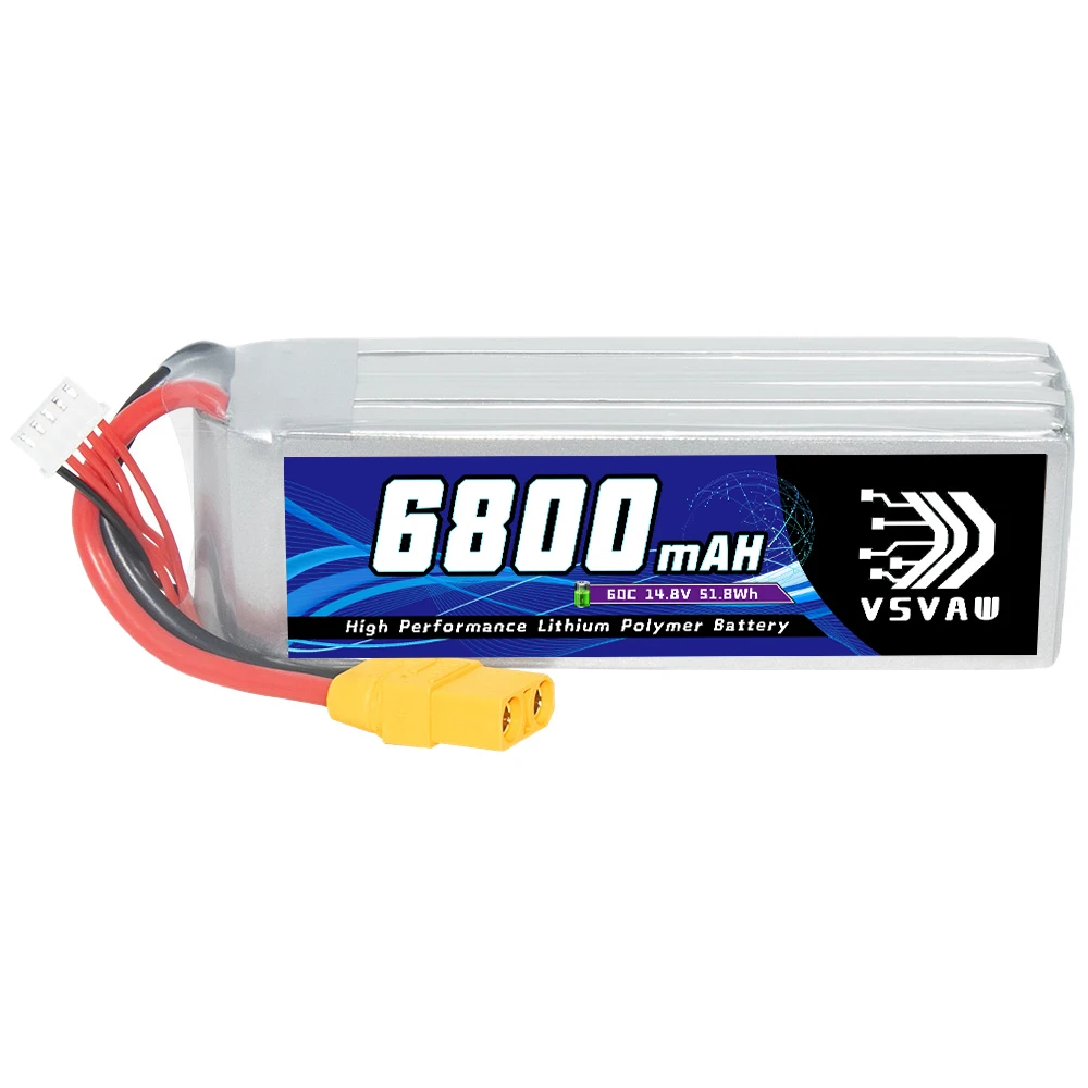 2Pcs VSVAW 6800mAh 4S 14.8V 60C/120C Lipo Battery Remote Control Car Model RC Ship Model Fixed Wing Lithium Battery 2