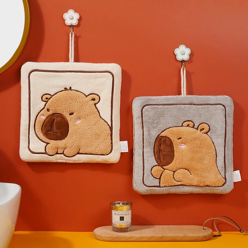 Hand Towel Kitchen Towel Capybara Wet Wipes Absorbent Dishcloth