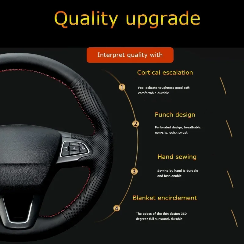 Coprivolante per auto per Great Wall C30 2010-2017 M1 M2 M4 Florid 2008-2013 Gwperi C20R Coolbear Pelle artificiale nera - Image 4