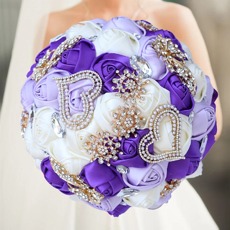 

Лидер продаж, 1 шт./партия, фиолетовые и зеленые свадебные букеты с цветами