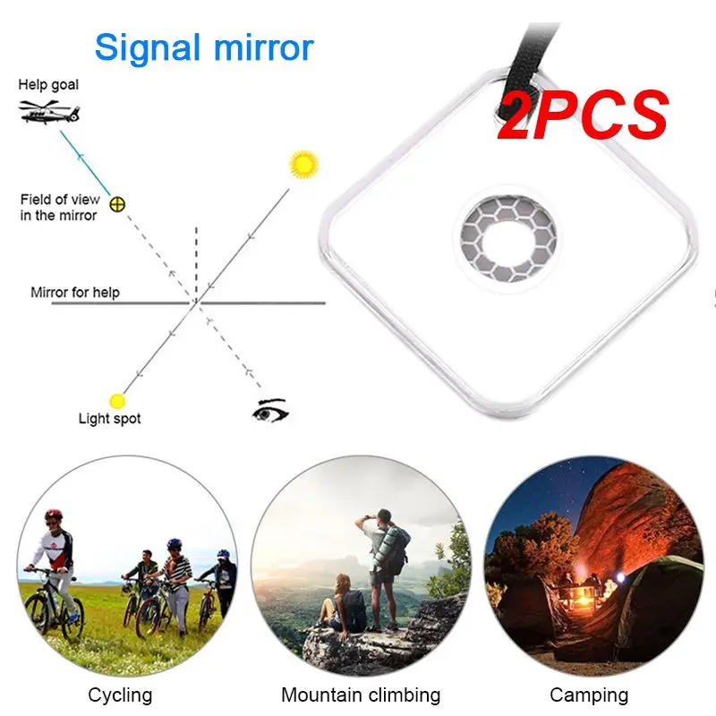 

2PCS Outdoor Camp Survival Mirror Field Survival Practical Emergency Signal Mirror First Aid Outdoor Survival Camping