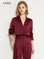 AMII Minimalism Two Piece Set Women 2023 Spring Office Lady Elegant Shirt+ High Waist Casual Loose Pant Separately 12331012 1