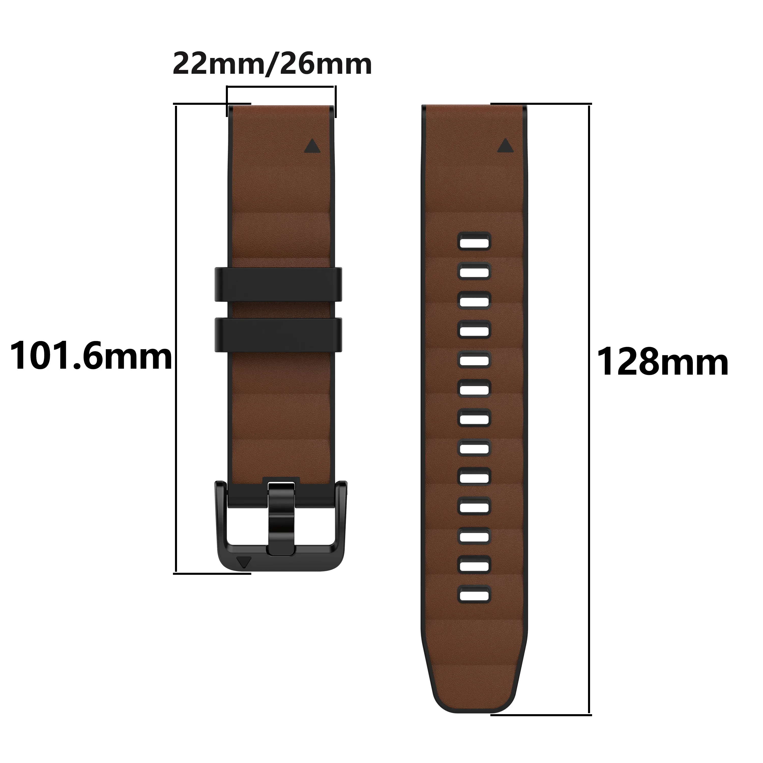 Enhanced Silicone & Nylon Watch Strap - QuickFit 22 26mm Band