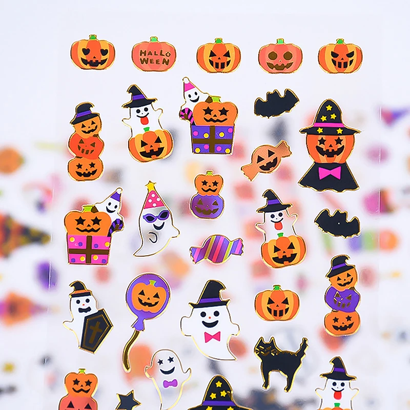 

17*7cm Happy Halloweens Stickers Bubble Pumpkin Witch Decorative Stationery Stickers Scrapbooking DIY Diary Album Stick Label