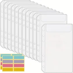12 Clear PVC Loose - Leaf Binder Pouches for Budget Management (Set of 12) (12 Pcs A6)