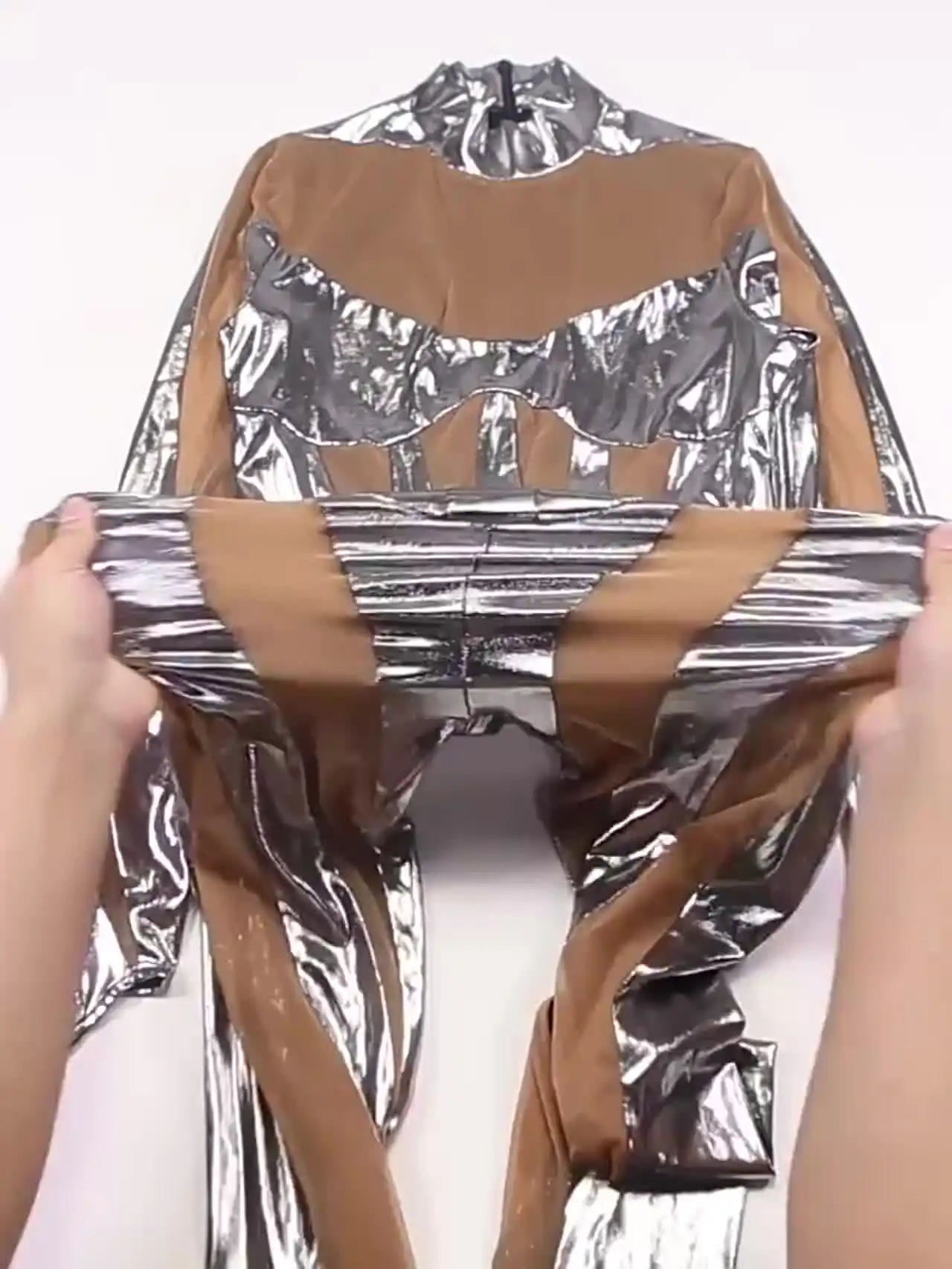 Disfraz Хэллоуин 2024 женский обтягивающий комбинезон из фильма Чужой робот сетчатый