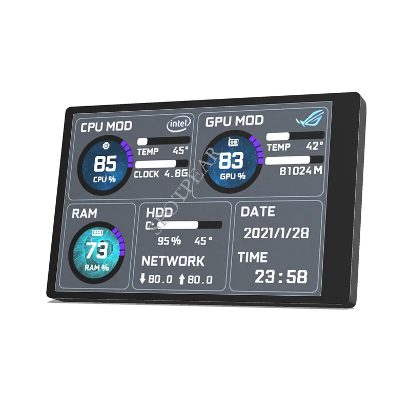 ǻ PC USB c  ȭ, CPU GPU RAM IPS , 3.5 ġ LCD  ÷ ȭ
