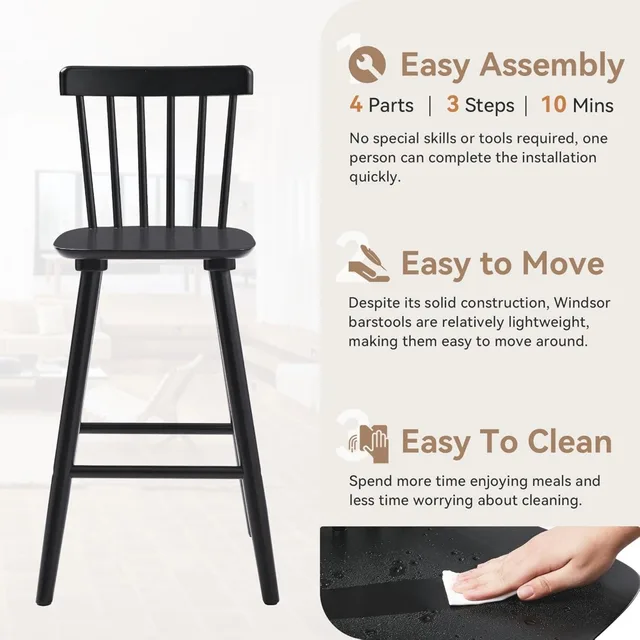 Windsor Wooden Bar Stools 5