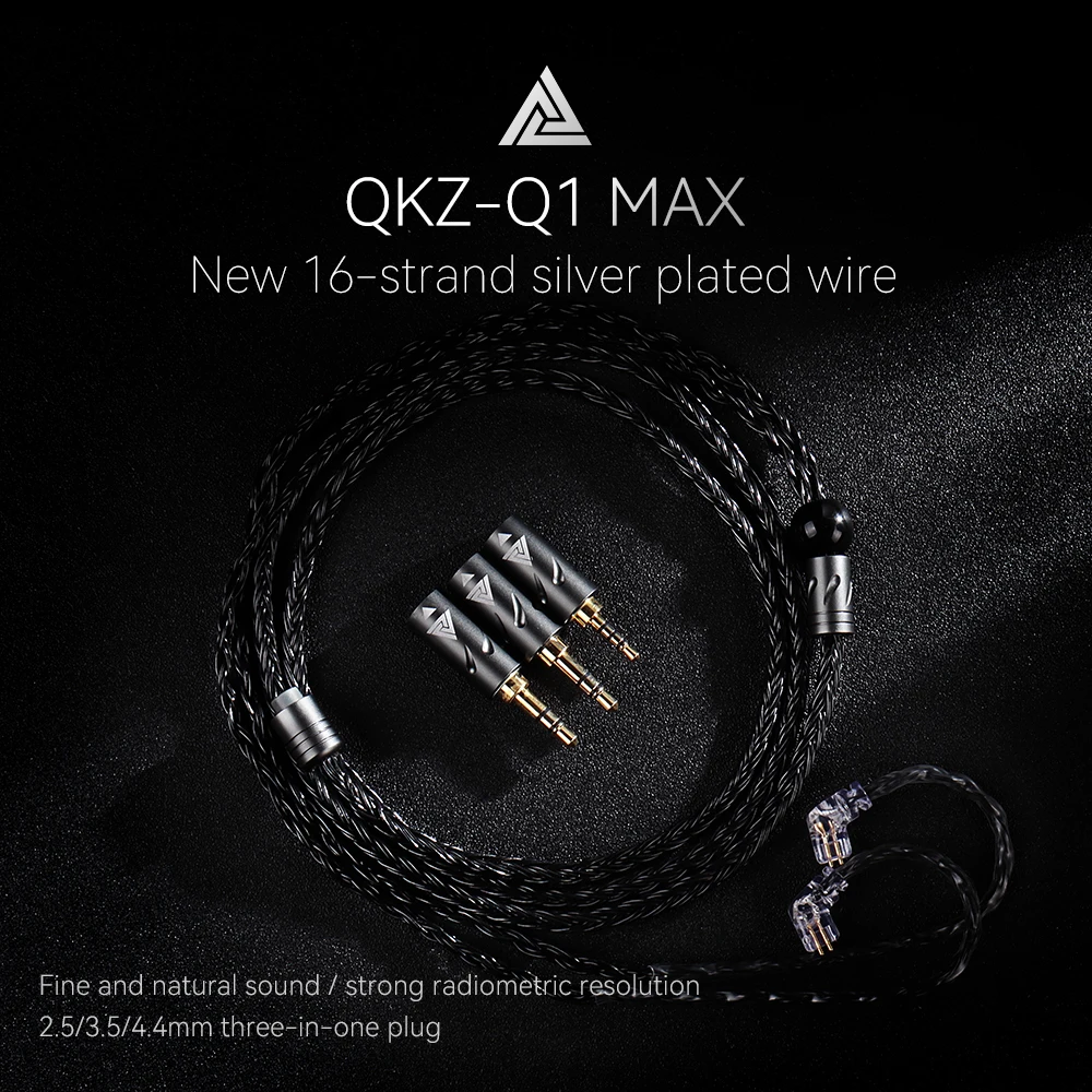 Qkz q1 Max 16 Suporte 352 Núcleos Ofc Prata Chapeado Mmcx Qdc kz c Pino Fone de Ouvido Cabo Atualização para Qkz Hbb Zxt As16 Pro Zsn Pro x Pr1 - Image 2