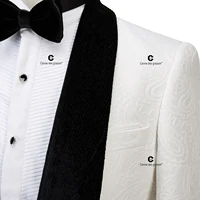 Cenne Des Graoom Latest Coat Design Tuxedo Suits For Men Tailor-Made Shawl Velvet Lapel 3 Pieces Blazers Vest Trousers Wedding 2