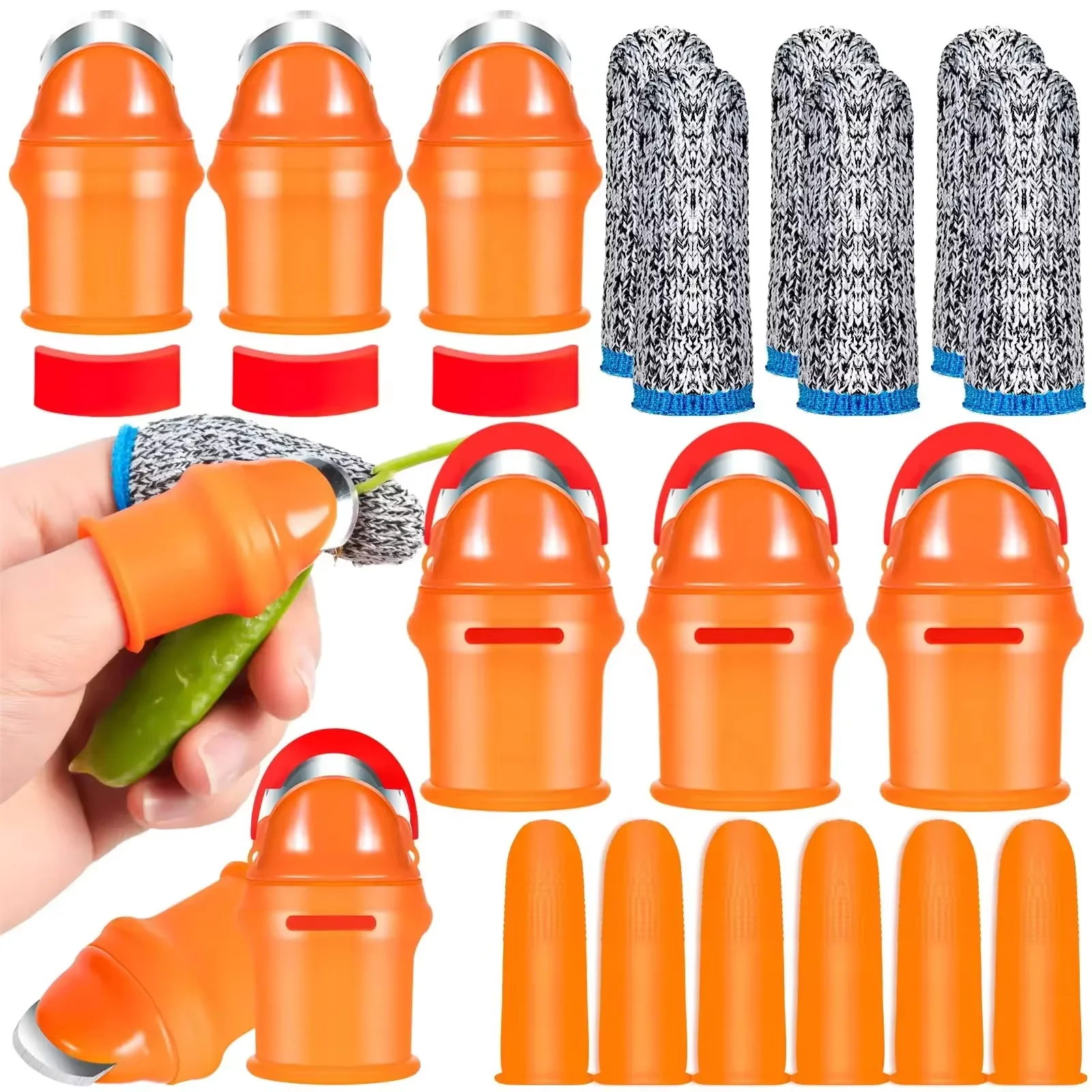 Garden Tool Gardening Silicone Thumb Knife Harvesting Separator Finger Protector for Plant Vegetable Fruit Grape Picking Trim