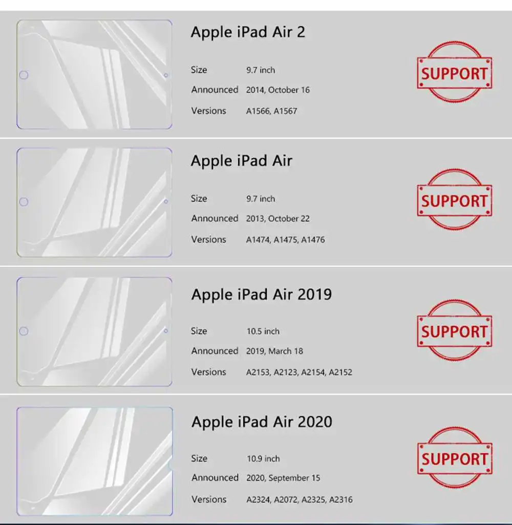 tablet keyboards 11D Tempered Film Glass For iPad Air 2 1 4 2020 3 2019 Screen Protector lap pillow for tablet