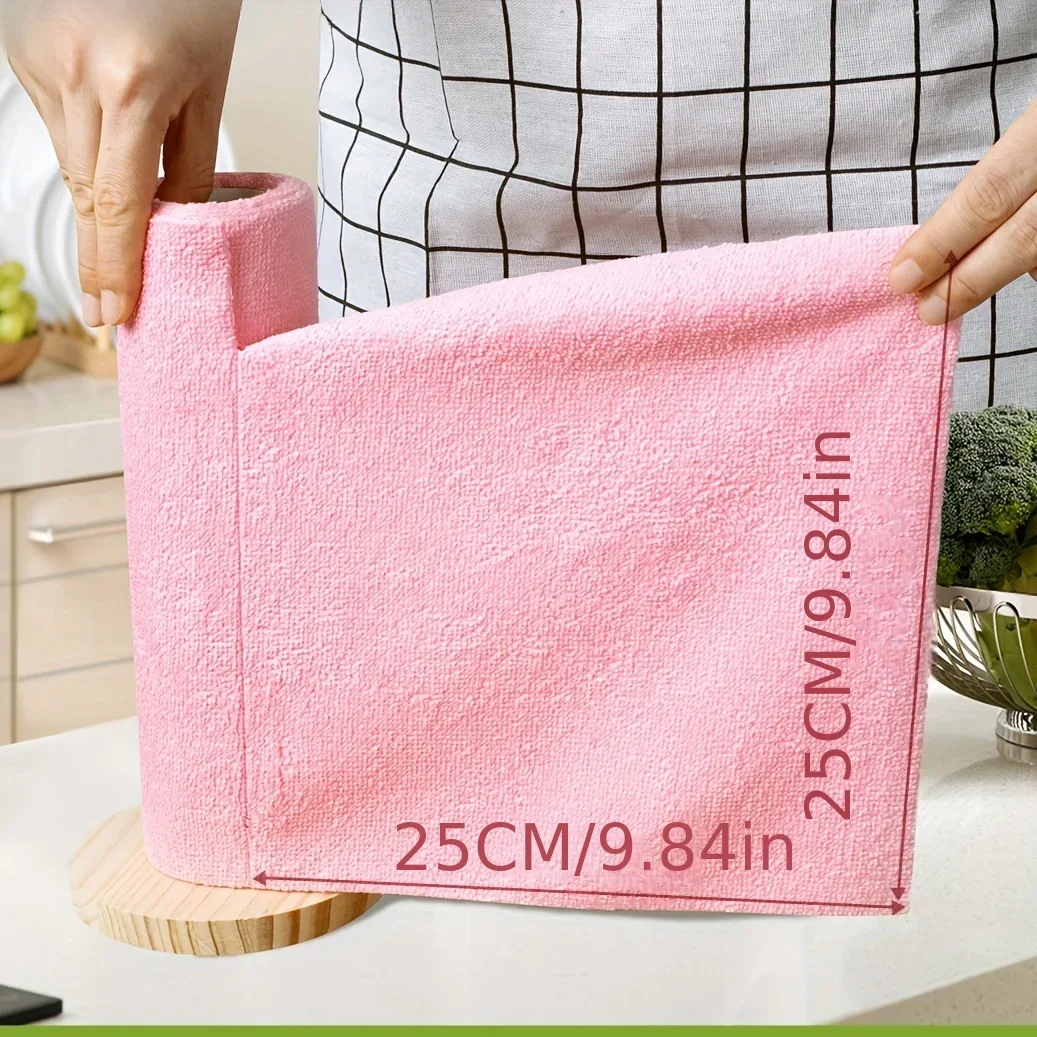 50pcs/Roll Ultra Fine Fiber Cleaning Cloth, Reusable Kitchen Towel Roll, Dishcloth, Multifunctional Towel, Cleaning Tool