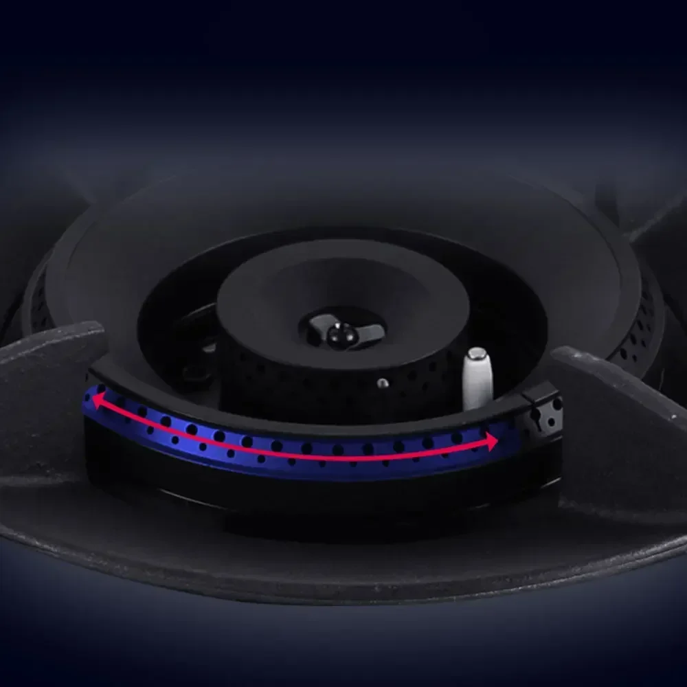 Gas Stove Natural Gas Tempered Glass Gas Stove Household Embedded Copper Cover Dual-cooker Cooktop 5