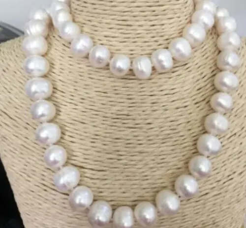 

NATURAL 10-11MM WHITE SOUTH SEA BAROQUE PEARL NECKLACE 32INCH