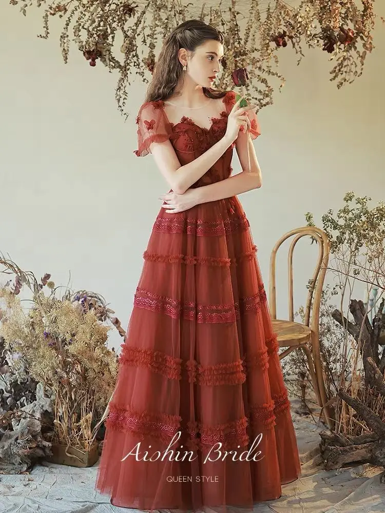 Elegant Burgundy Jersey Off The Shoulder Long Formal Dress, Wine Red  Evening Gown With Slit | Honey Dress