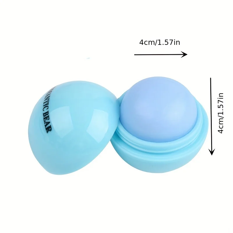 Cute Ball Shaped Lip Balm - Hydrating, Soothing, and Long-Lasting Lip Plumper with Non-Stick Cup for Preventing Frost Cracking a 5
