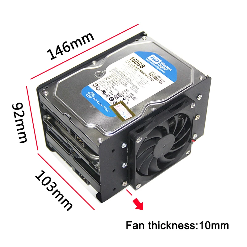 Apoio Mecânico do Disco Rígido 3.5 Polegadas Hdd Apoio da Expansão do Case do Computador fã de Refrigeração Camadas Metal - Imagem 3