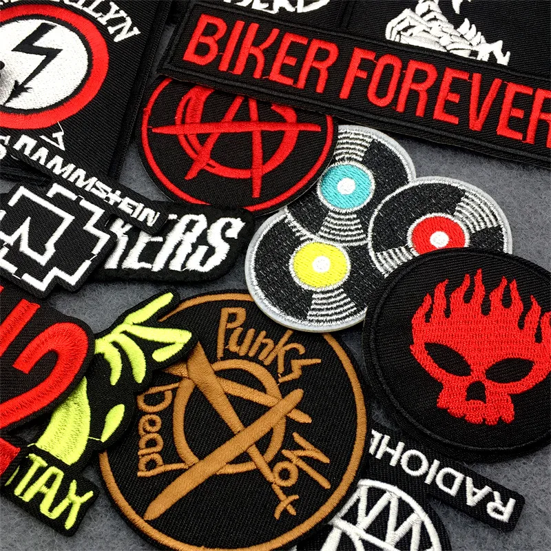 27Pcs Patches Iron Rock Music Badges Punk Stickers Metal Band