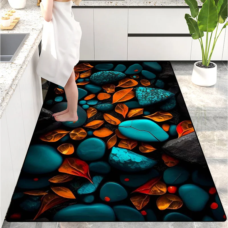 Creative Pebble Carpet Colorful Floor Mat Bathroom Door Mat Absorbent and Non slip Rugs Kitchen decoracion