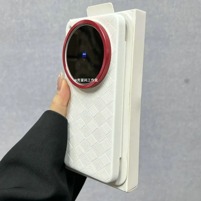 Fashion Grid Texture PU Leather Silicone Phone Cover with Shockproof Bumper