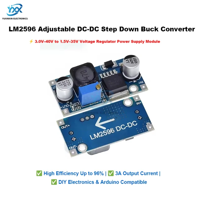 1/3/5/10PCS LM2596 Adjustable DC to DC Step Down Buck Converter Module 3.0-40V to 1.5-35V Power Supply Voltage Regulator for DIY