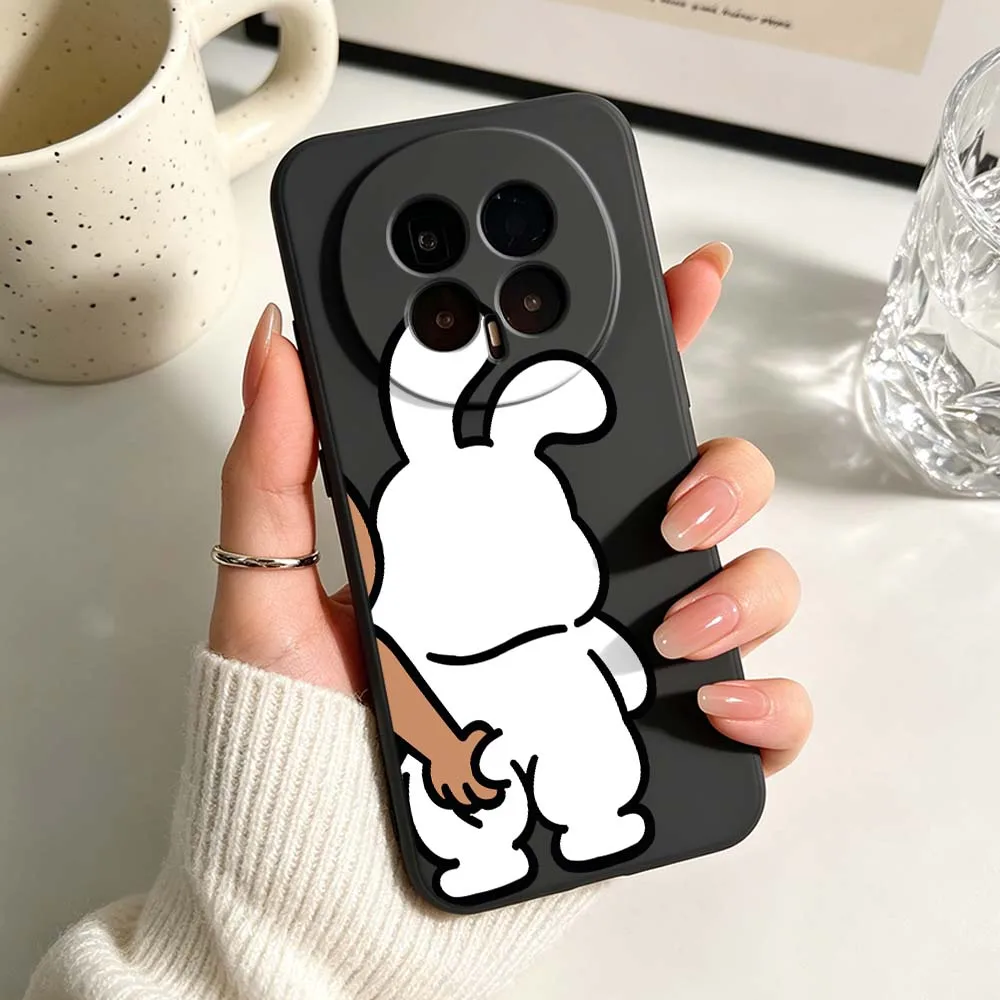 Adorable Bear and Bunny Couple Phone Case - Black