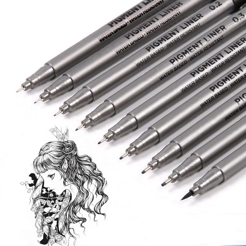 Art Black Marker Fine Tip Pen, Black Pen Waterproof Drawing