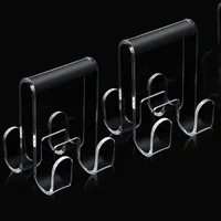 Shower Door Hook Acrylic Bathroom Hanger Convenient Storage Solution for Bathrobes and Towel Clothing Hangings Rack 2