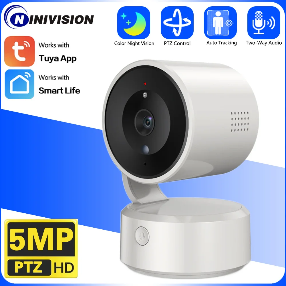 

IP-камера Tuya Smart Life, 5 МП, Wi-Fi, PTZ