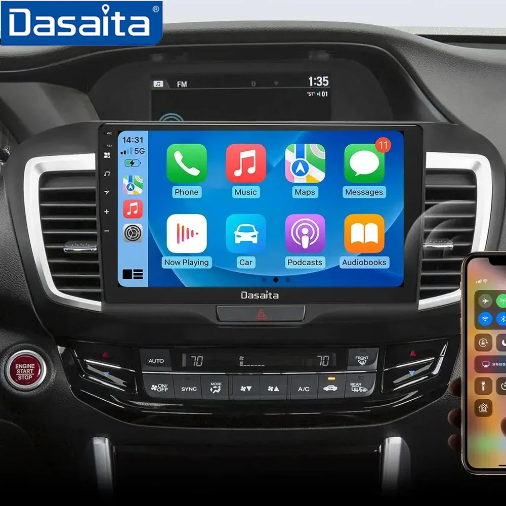 

Dasaita for Honda Accord 2013 2014 2015 2016 2017 LHD 9th Gen 10.2" Auto GPS unit Apple Carplay Qualcomm 665 8+256G Car Radio