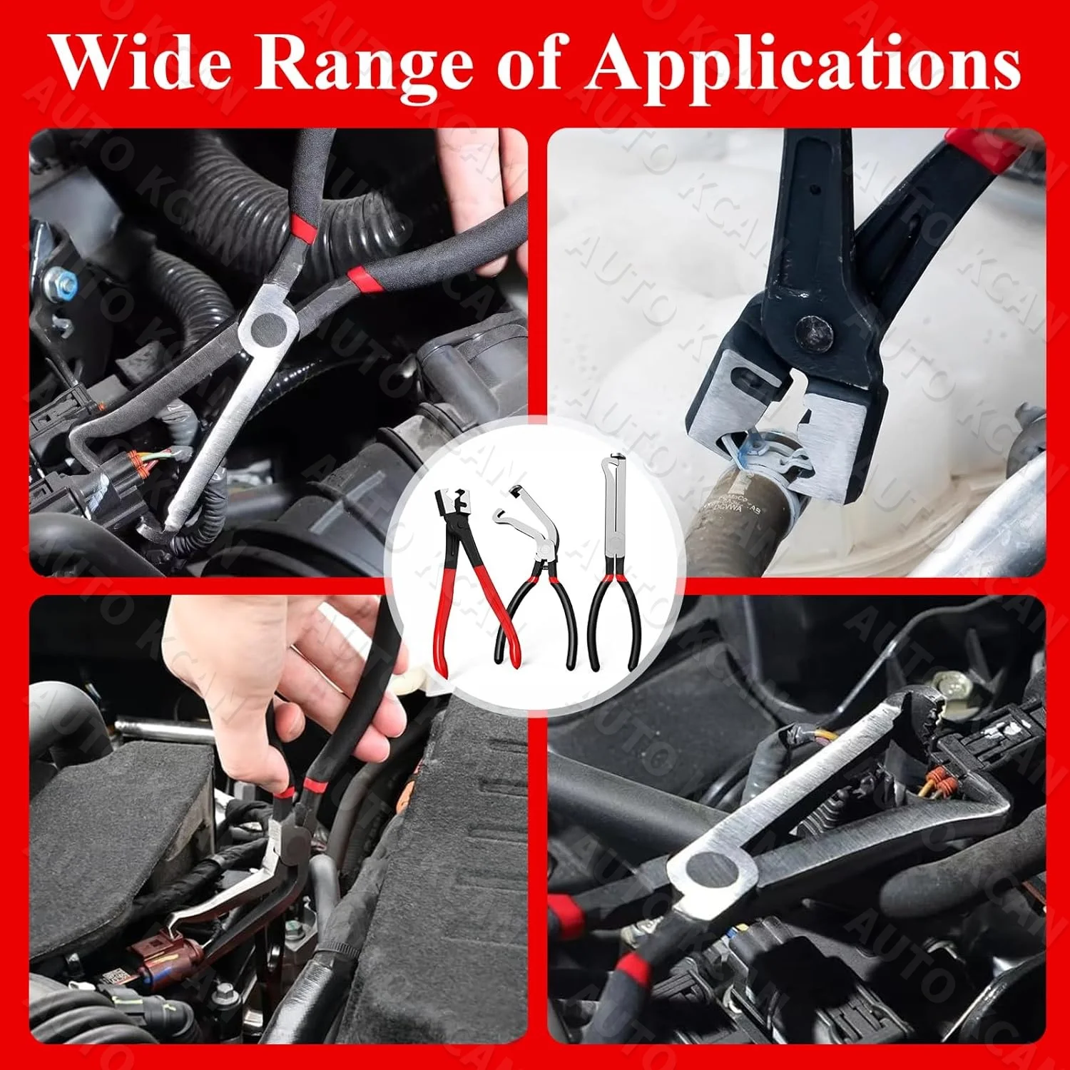 Professional Car Hose Crimping Plier Electrical Connector Disconnect Pliers Set Pliers & Fuel Line Clip Remover Tools
