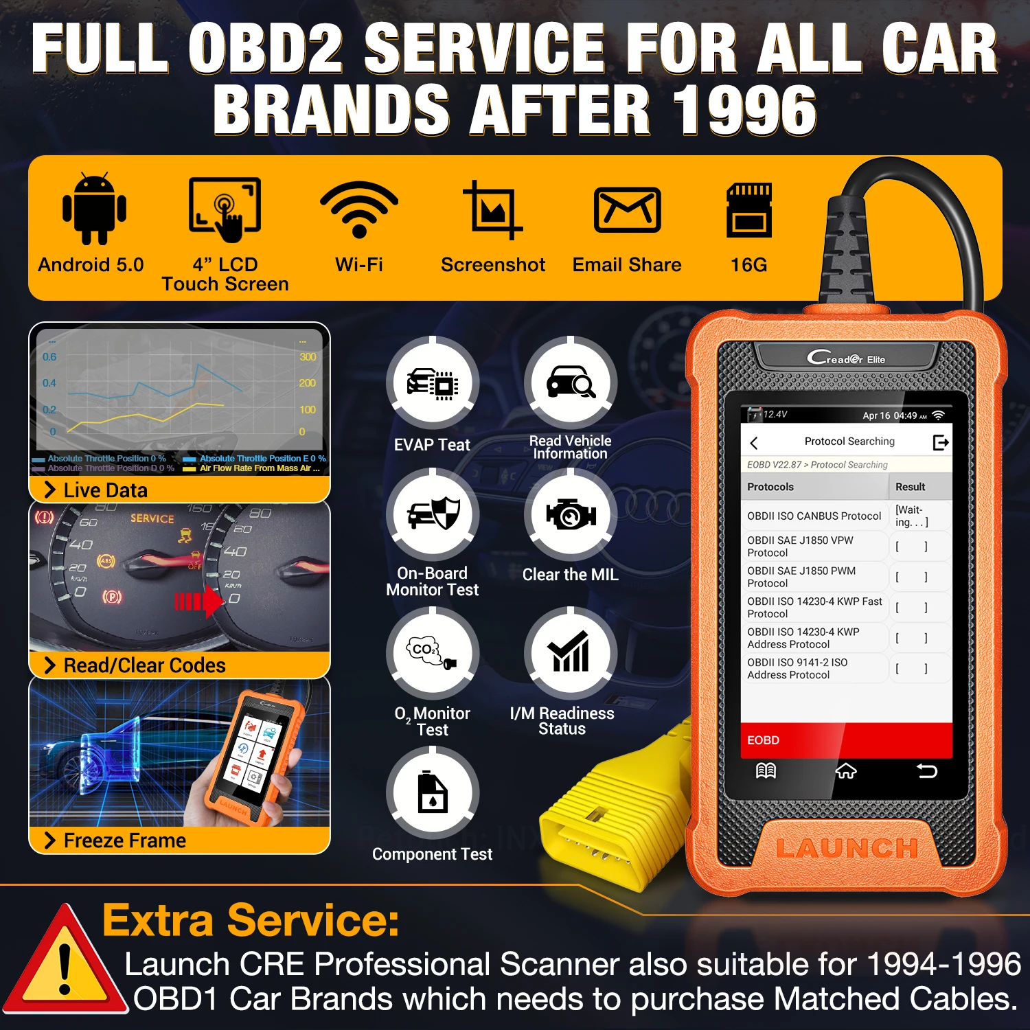LAUNCH X431 Creader Elite for VAG Professional Full System Diagnostic Tools Online ECU Coding 31+ reset Function OBD2 Scanner automotive diagnostic scanner