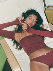 Women Y2k Bolero Tops Sexy Strapless Slim Fit Tube Top Long Sleeve Shrug Cardigan Two Piece Suit Fairy Grunge E Girl Streetwear