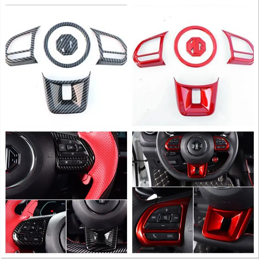 

For MG MG6 2017 - 2021 2022 Accessories Trophy Ev Luxury Car Steering Wheel Frame Decoration Cover Trim ABS