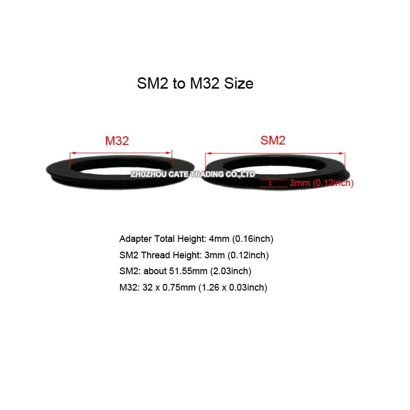 현미경 대물 렌즈 어댑터 링, SM2  M32, M38 금속 어댑터 링, 일부 니콘 또는 실험실 장비용
