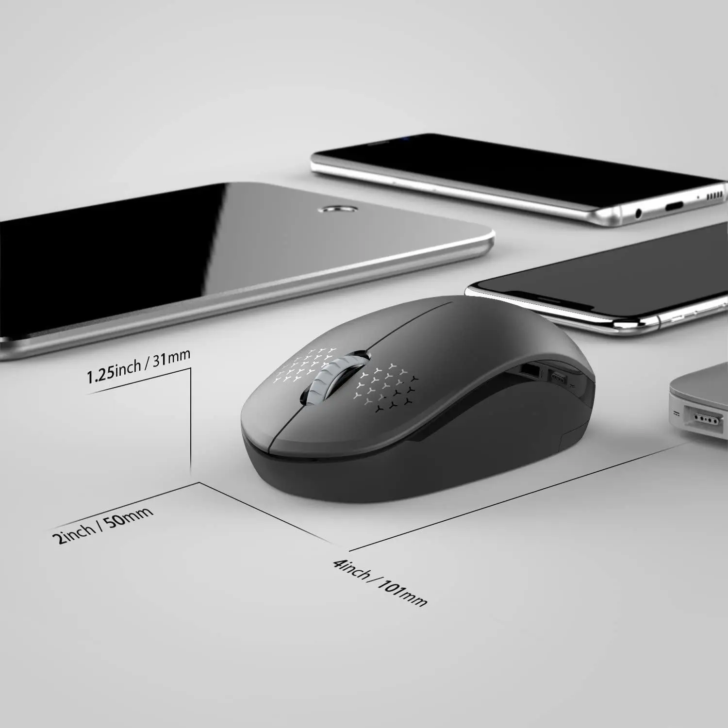 Wireless Mouse Wireless Optical Mouse Seenda 2.4G USB Wireless Mouse Noiseless Click Mini Mice for Computer Laptop PC Tablet Black